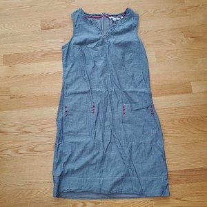 Sweet Boden Chambray Sheath dress Embroidered 8L